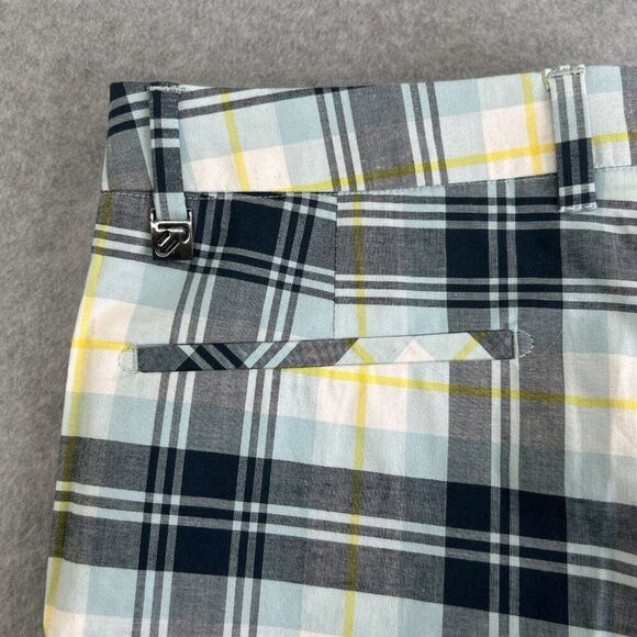 IJP Ian Poulter Designs Plaid Shorts Size 34 x 10 Golf Casual Colors Blue White - Picture 6 of 11